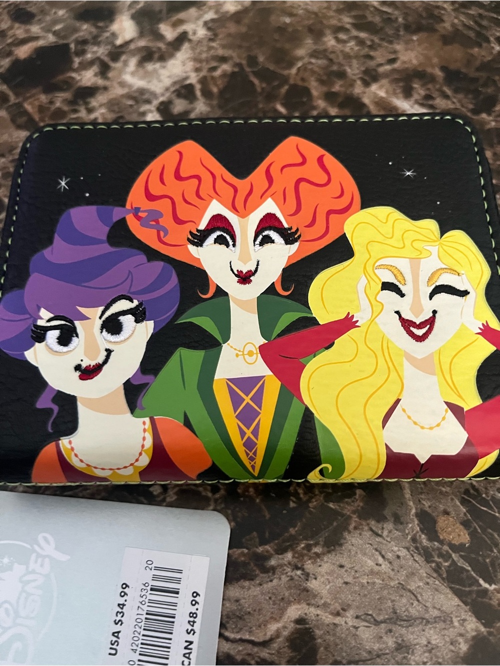 Disney Hocus Pocus Leatherette Wallet – Multicolor NWT